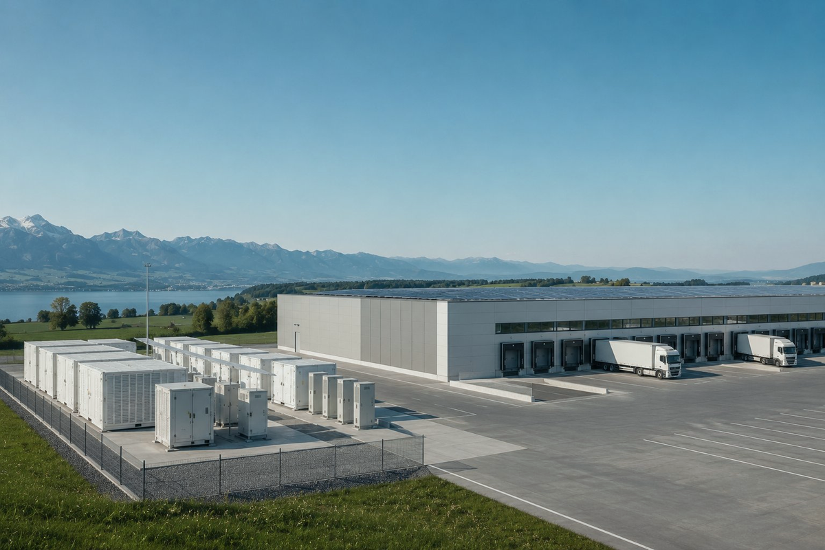 Logistik- und Industrieareal mit Batteriespeicher